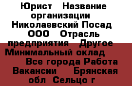 Юрист › Название организации ­ Николаевский Посад, ООО › Отрасль предприятия ­ Другое › Минимальный оклад ­ 20 000 - Все города Работа » Вакансии   . Брянская обл.,Сельцо г.